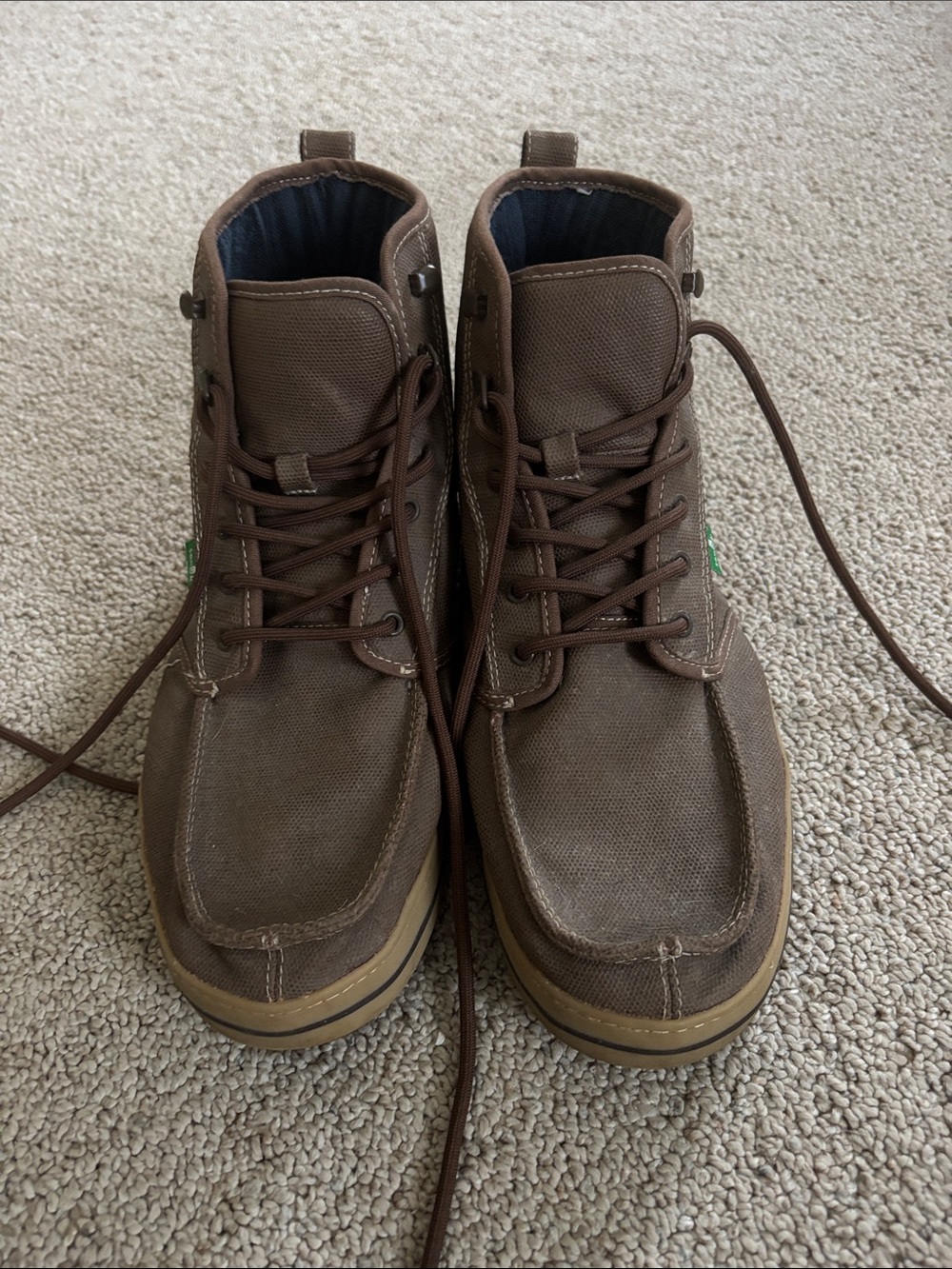Sanuk Brown Canvas Boots